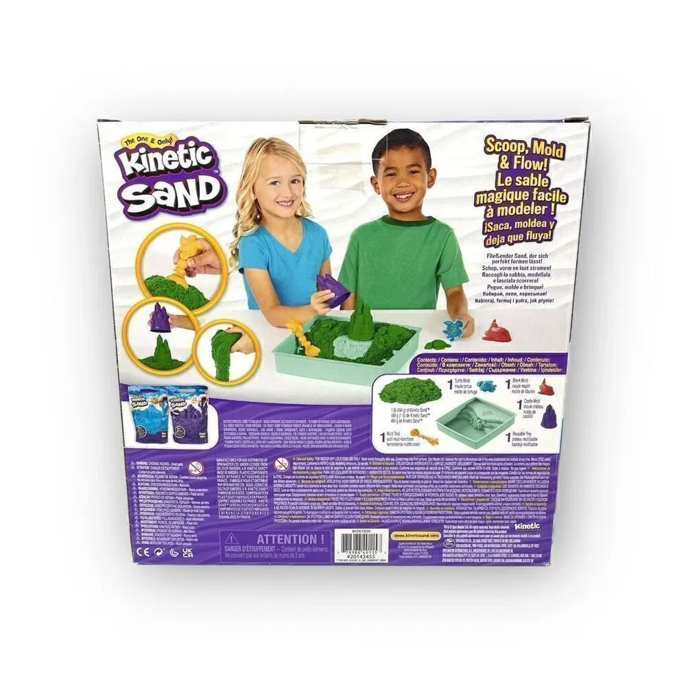 Kinetic Sand Green Sandbox Set New in Sealed Box